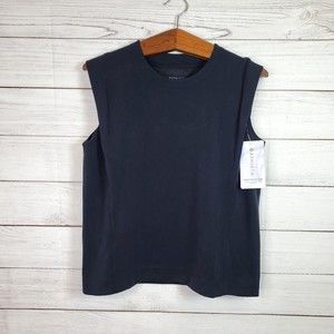 ATHLETA SeaSoft Tank Sweatshirt Medium Black Tank Top Relaxed Muscle Shirt NWT